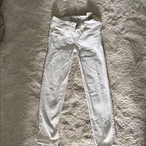 abercrombie kids White Distressed Skinny Jeans w Stretch sz 10 Slim